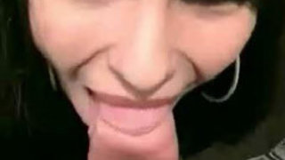 Pervert Brunette Wife Sucking A Vaginal Explorer