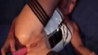 Plump And Boobsie Mom In Stockings Pussy Toying