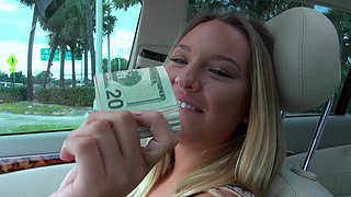 Sweet blonde got money for wild sex