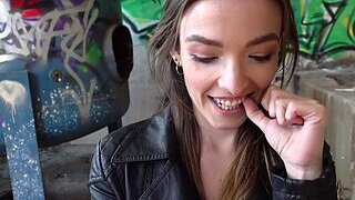 Kylie Nymphette gives up her tight pussy for some cash