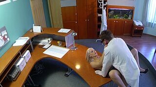 Glamorous European chick gets nicely fucked by dirty doctor