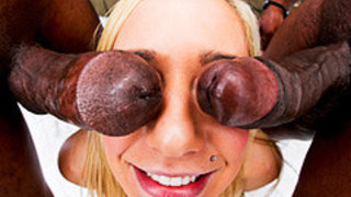 Two Monster Snaked For A Blonde Chick