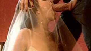 Brunette Bride Kneeling Before A Fat Tool